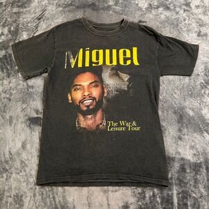 VTG T Shirt Black Singer Miguel The War & Leisure Tour Graphic Print Logo